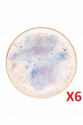 Porland Cosmos Desen Düz Tabak 24cm 6lı 04ALM006667 - 1