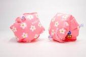 Çocuk Yüzücü Kolluğu - 11 / 30 Kg - Pembe / Çiçek Baskıl Meridyendukkan Nabaiji - 1