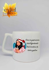 Kime Ne Yapmışsam Yazılı Kupa Özel Tasarım Baskılı Lüks Seramik Kupa Bardak Hediye Kahve Bardağı - 1