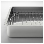 Metal Fırın Kabı, Paslanmaz Çelik MeridyenDukkan 32x40 cm Fırın-Barbekü Kızartma Kabı - 4