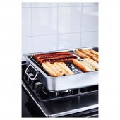 Metal Fırın Kabı, Paslanmaz Çelik MeridyenDukkan 32x40 cm Fırın-Barbekü Kızartma Kabı - 7