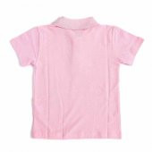 Pembe Kısa Kol Düz Yakalı 6-16 Yaş Çocuk Okul Lakos Tişört T-shirt - 80238-Pembe - 3