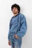 Erkek Jean Sweatshirt Mavi - 5