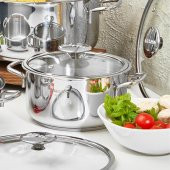 Cool Paslanmaz Çelik İndüksiyon Tabanlı Derin Tencere - 3,35 Lt. - 20 cm - 1