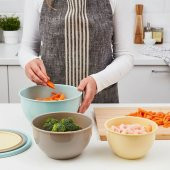 5 Parça Kapaklı Saklama Kabı 5 Parça MeridyenDukkan Pastel Renkler Çok Renkli Saklama Kapları - 2