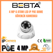4 MP 6 ATOM LED IP POE DOME GÜVENLİK KAMERASI KD-1248 - 1