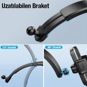Coofbe Torpido Üzeri Araç İçi Telefon Tutucu Vakumlu Yeni Style Araç İçi Ters Teleskopic Telefon Tutucu - 5