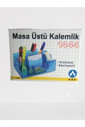 ARK Masaüstü 10 Bölümlü Bant Kesicili Kalemlik (Şeffaf) Kod:1444 - 4