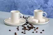 Porland Chopin Platin Kahve Takımı 8 Parça 04ALM006988 - 1