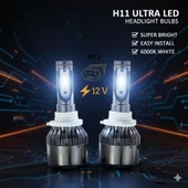 Space 12V H11 Beyaz Led Far Ampulü (4800LM) Ultra parlak thumbnail 1
