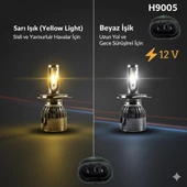 Space 12V Çift Renk Sarı Beyaz 9005 Led Far Ampulü thumbnail 2