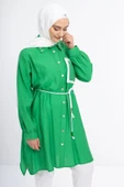 YAKA TAŞ DETAYLI TUNİK - Benetton Yeşil - 4