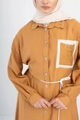 YAKA TAŞ DETAYLI TUNİK - Camel - 8