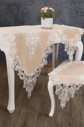 İpekçe Home Kadife Leylak 5 Parça Cappucıno Salon Takımı - 1