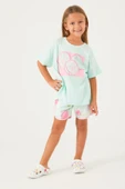 Roly Poly 3086 Garson Fruit Pattern Açık Yeşil Kız Çocuk Şort Takım - 7