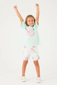 Roly Poly 3086 Garson Fruit Pattern Açık Yeşil Kız Çocuk Şort Takım - 8