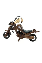 Dekoratif Ahşap Harley Davidson Motosiklet 28 cm - 6