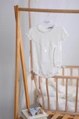 Saç Bantlı %100 Pamuk Kız Bebek Triko Zıbın 5514 - 2