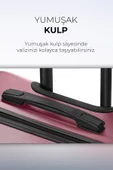 Polo&Sky Elmas Model Gül Kurusu Renk 2'li Valiz Seti Kabin+Orta - 4