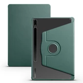Gpack Samsung Galaxy Tab S7 FE LTE T737 Kılıf Termik Arkası Şeffaf Smart Kapaklı Kalem Bölmeli T1 - 9
