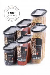 King Mop 6lı Sızdırmaz Kapaklı Erzak Saklama Kabı Seti 2 x ( 1200 Ml, 1700 Ml, 2400 Ml ) KMMSK-01 - 2
