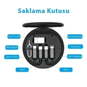 Polham 6in1 60W Type C, Micro ve İphone Lightning Kablolu, Dönüştürücü, Sim Aparatlı Seyahat Seti - 4
