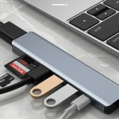 Coofbe 7in1 Type-C HUB Type-C Dönüştürücü Çoğaltıcı Hub 30HZ 4K 1080P HDMI Usb Çoğaltıcı Sd Kart Giriş - 3