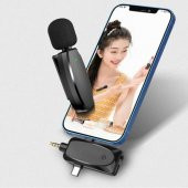 Coofbe 70mAh 2.4GHz 120MT Gürültü Önleyici Kablosuz Yaka Mikrofonu 3in1 3.5MM Type-C İphone Mikrofon - 3
