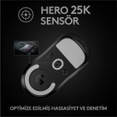 Logitech G Pro X Superlıght Ultra Hafif Hero 25.600 Dpı 400 Ips Lıghtspeed Kablosuz Oyuncu Mouse - Siyah - 6