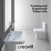 Creavit LR360 Duvara Sıfır Kanallı Klozet, Creavit Yavaş Kapak - 1