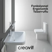 Creavit Lara Beyaz Kanallı Duvara Sıfır Klozet Takım LR360, Creavit Lara Yavaş Kapak - 1