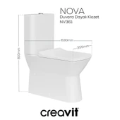 Creavit NV361 Nova Rim-Off Duvar Tipi Klozet Seti - 2