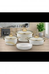 Remetta Granit Elite 7 Parça Lüks Tencere Seti-Beyaz - 1