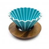 EPİNOX COFFEE TOOLS AHŞAP STANDLI DRIPPER -TURKUAZ (ASD-10) - 1