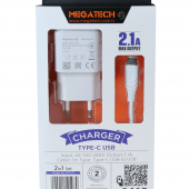 Megatech MT-Ct1 2.1a 2ın1 Typc-e Ev Şarj+Type-c Kablo - 1