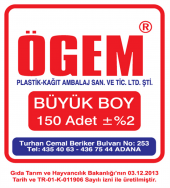 ÖGEM PLASTİK BÜYÜK BOY 150 ADET HIŞIR POŞET - 1