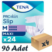 Tena Proskin Slip Maxi 8 damla Orta Boy Medium Belbantlı Hasta Bezi 24lü 4 paket / 96 adet - 1