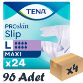 Tena Proskin Slip Maxi 8 damla Büyük Boy Large Belbantlı Hasta Bezi 24lü 4 paket / 96 adet - 1