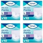 Tena Proskin Pants Maxi 8 Damla Emici Külot Büyük Boy Large 10Lu 4 Paket / 40 Adet - 1