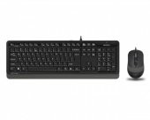 A4-TECH F1010 Q Türkçe Siyah/Gri Multimedya Kablolu Set (Klavye-Mouse) F1010/GRI - 1