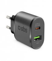 SBS 1xUSB-C PD 25W, 1xUSB-A 18W Seyahat TETRPD25W - 1