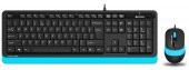 A4-TECH F1010 Q Türkçe Siyah/Mavi Multimedya Kablolu Set (Klavye-Mouse) F1010/MAVI - 1