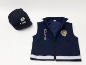 Unisex Çocuk Polis Şapka ve Yeleği  Kostümü Üniforması - 1