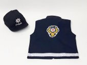 Unisex Çocuk Polis Şapka ve Yeleği  Kostümü Üniforması - 2