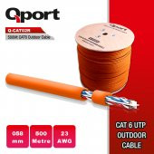 QPORT  500M CAT6 OUTDOOR TURUNCU UTP 23AWG KABLO (Q-CATO2R) - 1