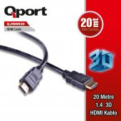 Q-HDMI20  Q-HDMI20 to HDMI20 1.4 3D 20 METRE ALTIN UÇLU KABLO - 1