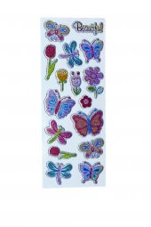 Sticker Kabartmalı Stiker Defter, Planlayıcı Etiket Kelebek (cb385) 16x7 cm - 1