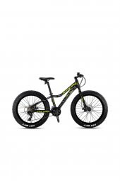 KRON FXC 500 FATBIKE 24 JANT 21 VİTES MEKANİK DİSK FREN DAĞ BİSİKLETİ MAT SİYAH-NEON SARI/GRİ(KRN21-584) - 1