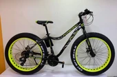 KRON FXC 500 FATBIKE 24 JANT 21 VİTES MEKANİK DİSK FREN DAĞ BİSİKLETİ MAT SİYAH-NEON SARI/GRİ(KRN21-584) - 2