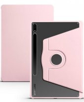 Galaxy Tab S7 FE LTE (T737-T736-T733-T730) Kılıf Termik Kalem Bölmeli Dönebilen Standlı Kılıf - 6